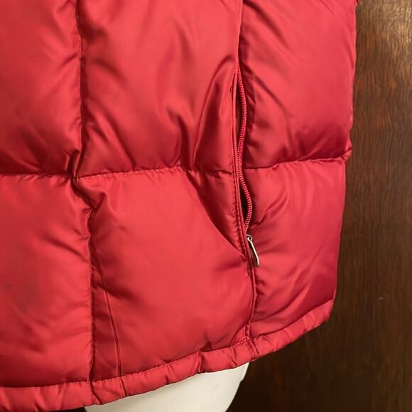 Eddie Bauer Brand Women's Size Medium Maroon Puff Down Vest Zipper Front - Picture 3 of 4